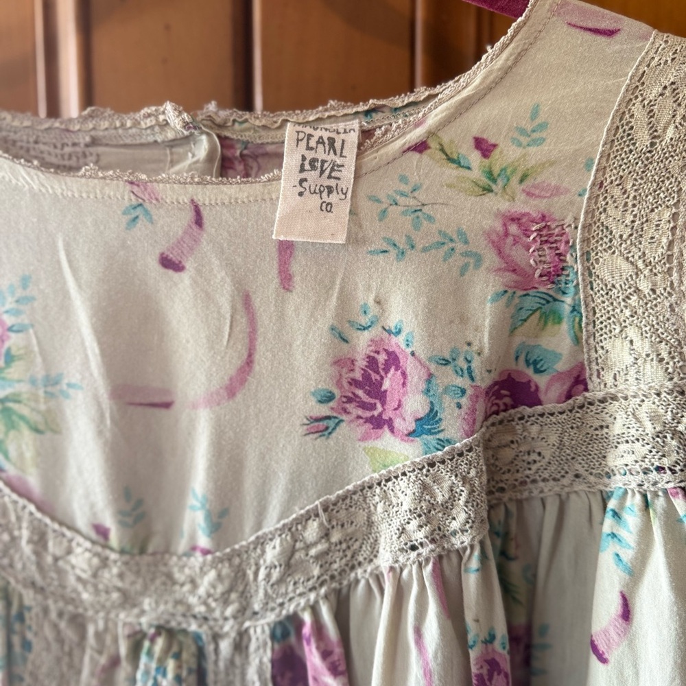 Floral Kids Dress - Cream and Purple